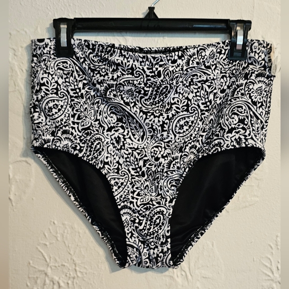 Set Lands' End Paisley Print Women's Tankini 2 Piece Swim - Picture 2 of 9